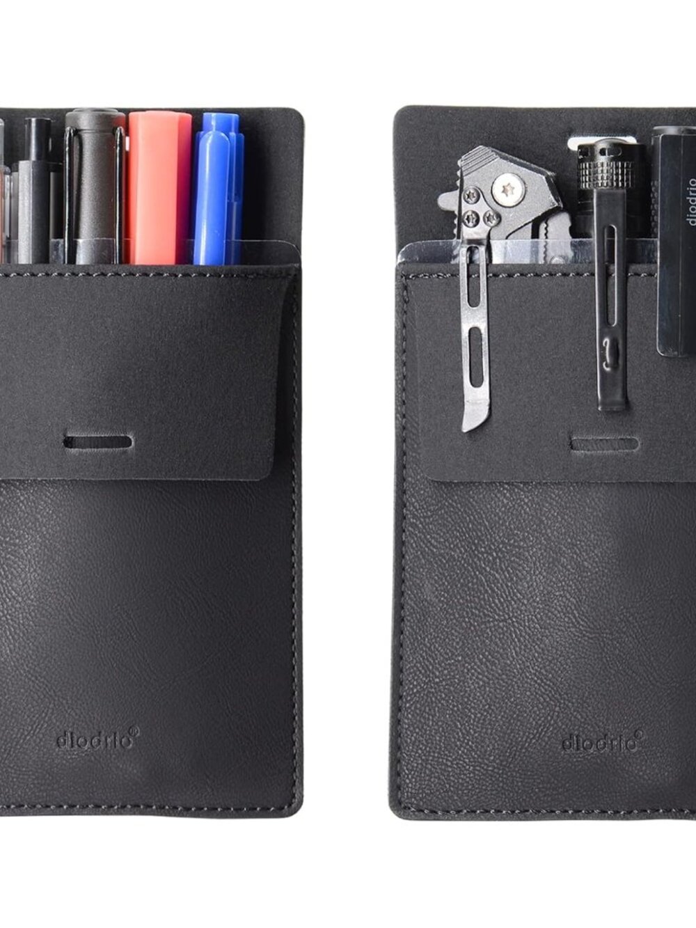 Pocket Protector for Men Shirt, Leather Pocket Pen Holder, 2 Pack
